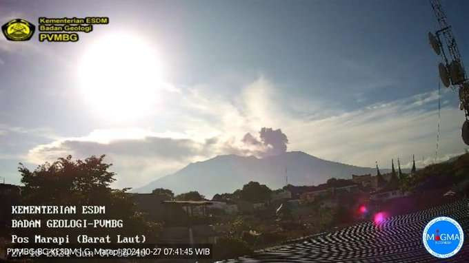 Kondisi Gunung Marapi, Minggu 27 Oktober 2024 pagi. (Foto: X PVMBG)