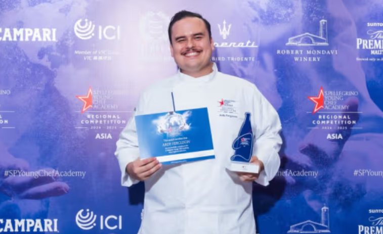 Ardy Ferguson, 29 tahun, menjuarai kompetisi masak Asia, S.Pellegrino Young Chefs Academy Award, di Hong Kong, pada Minggu 28 Oktober 2024. (Foto: CNA)