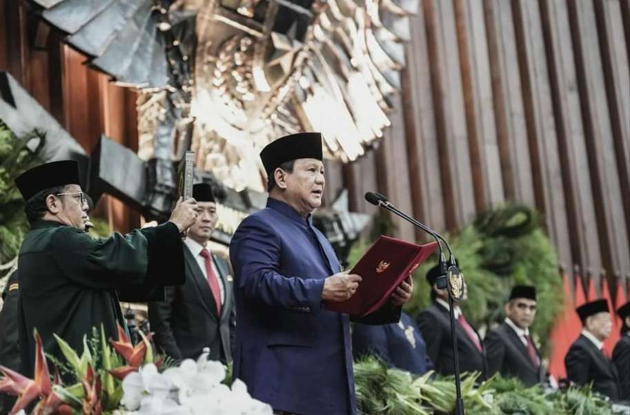 Akun Instagram resmi Presiden Republik Indonesia baru unggah satu foto pelantikan Prabowo Subianto, Minggu 20 Oktober 2024. (Foto: Instagram)