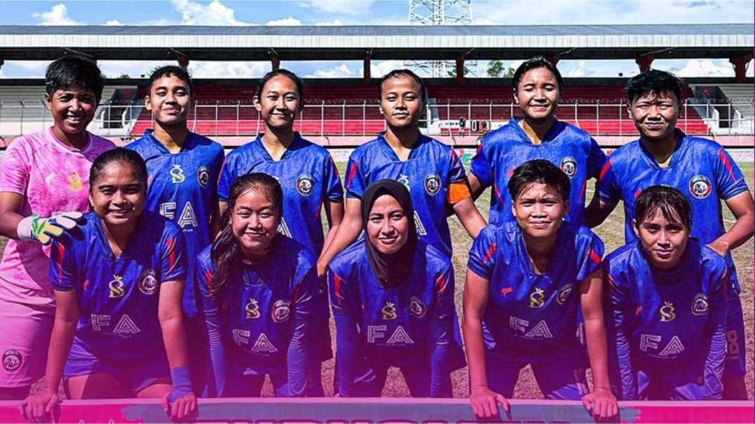 Line up pemain Arema FC Women yang diturunkan di laga perdana. (Foto: Arema FC Women)