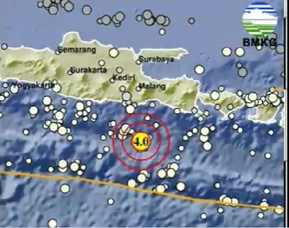 Gempa bumi terjadi di Kabupaten Malang pada Minggu 3 Oktober 2024. (Foto: @InfoBMKG)