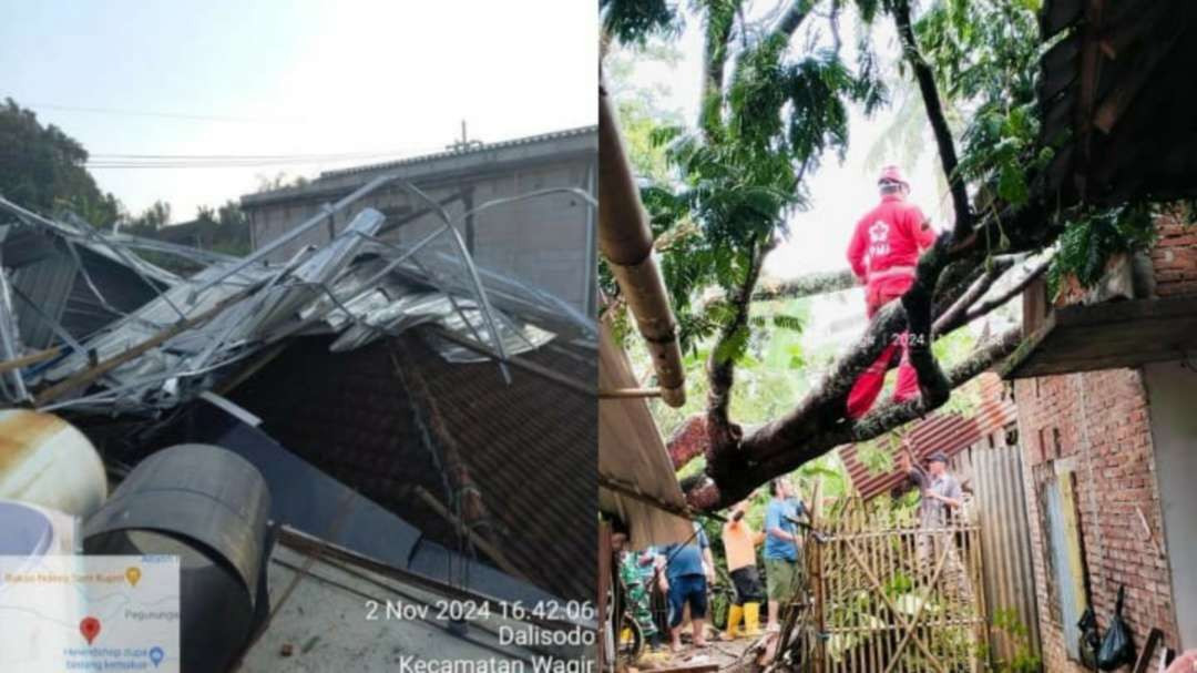 Rumah yang jadi korban terdampak angin kencang di Kabupaten Malang (Foto: BPBD Kabupaten Malang)