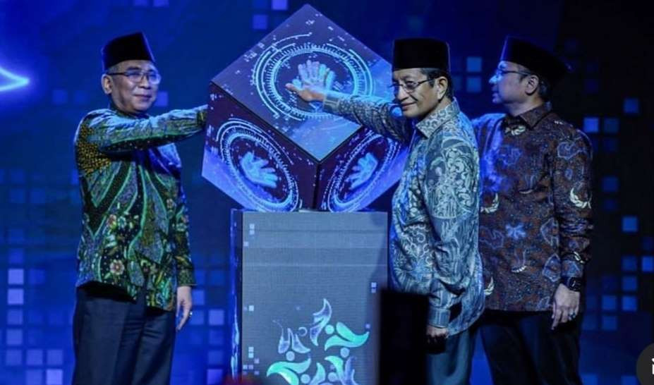 Menteri Agama RI Prof Dr KH Nasaruddin Umar saat memberikan sambutan pada peluncuran Institute for Humanitarian Islam di di Hotel JW Marriot, Jakarta Selatan, Senin (4 November b2024) malam.(Foto:nu for ngopibareng.id)