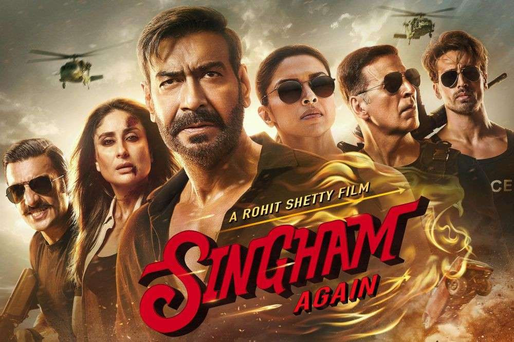 Salah satu poster Film Bollywood Singham Again. (Foto: Cop Universe)