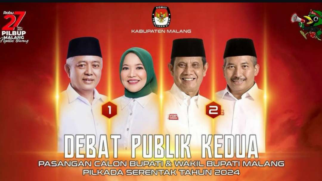 Paslon Bupati dan Wakil Bupati yang akan adu gagasan dalam debat publik kedua Jumat besok (Foto: KPU Kabupaten Malang)