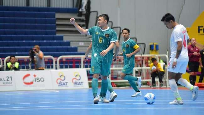 Timnas Futsal Indonesia berhasil menang telak atas Thailand 5-1. Hasil ini membawa Indonesia lolos ke final ASEAN Futsal Championship 2024. (Foto: FFI)