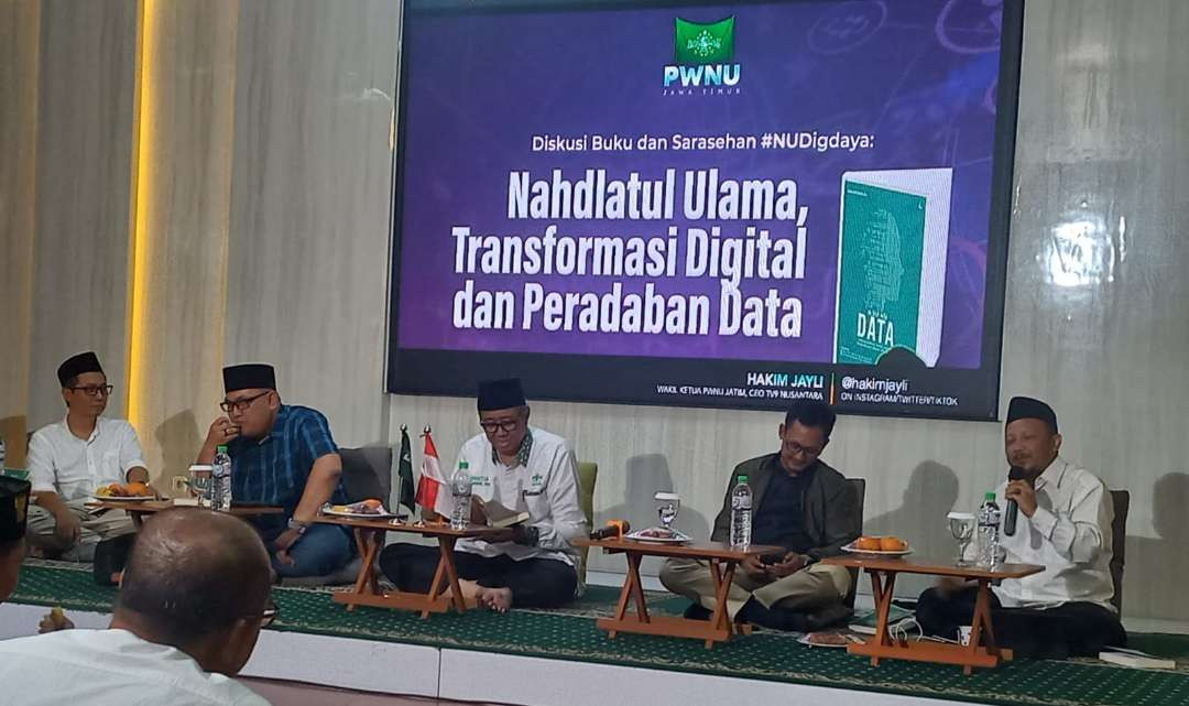 Diskusi Buku dan Sarasehan #NUDigdaya di Kantor PWNU Jatim, Surabaya, Jumat petang  8 November 2024. (Foto: nu for ngopibareng.id)