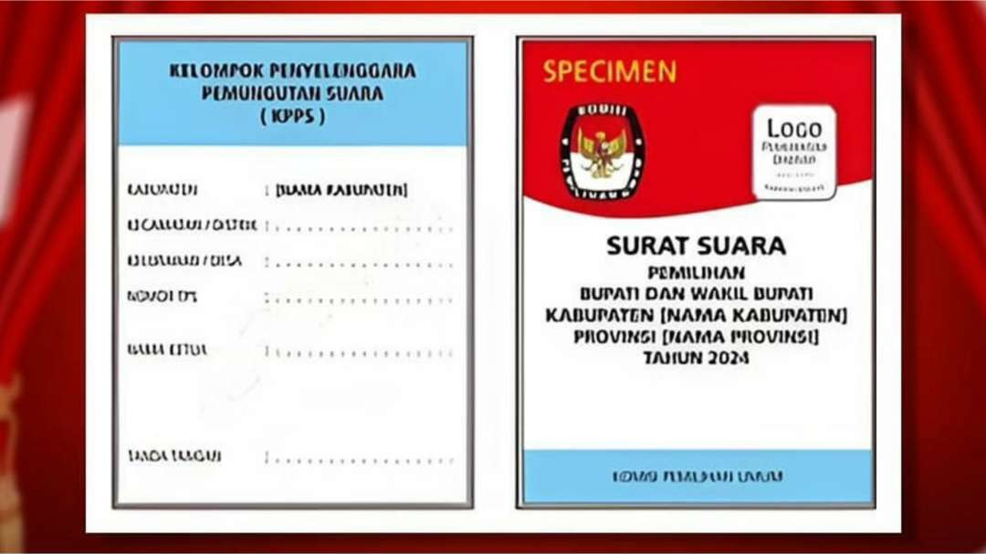 Tampilan surat suara Pilbup di Pilkada 2024. (Foto: KPU Kabupaten Malang)