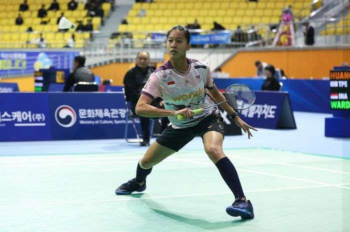 Putri KW lolos semifinal usai kalahkan tuan rumah Sim Yu-jin di Korea Masters 2024. (Foto: PBSI)