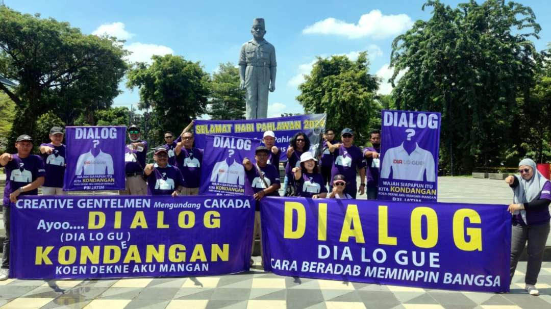 P3I Jatim menggelar aksi di Taman Apsari, Surabaya, Sabtu 9 November 2024. (Foto: Fariz Yarbo/Ngopibareng.id)