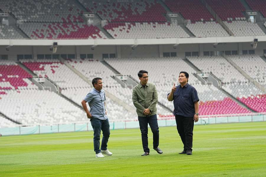 Ketua Umum PSSI Erick Thohir tingkatkan standar keamanan demi kenyamanan nonton laga Timnas Indonesia. (Foto: PSSI)