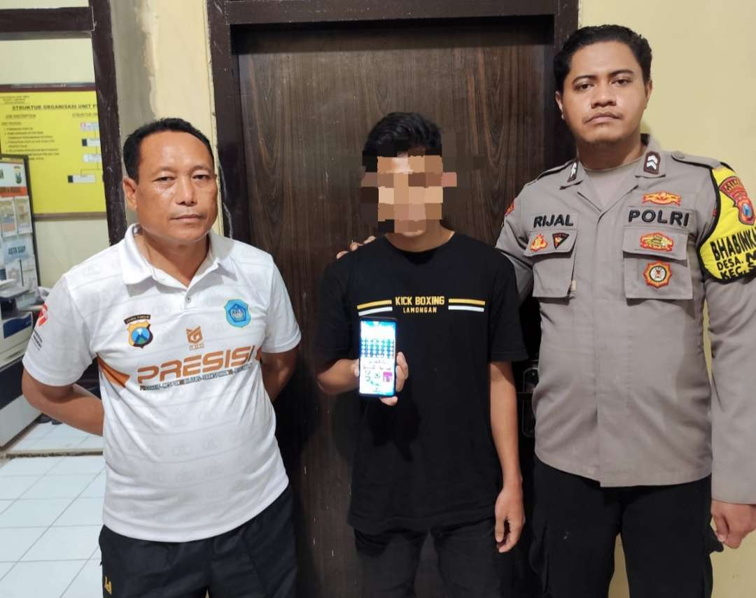 Polsek Tikung menangkap seorang tersangka pelaku judi online (Foto : Istimewa)