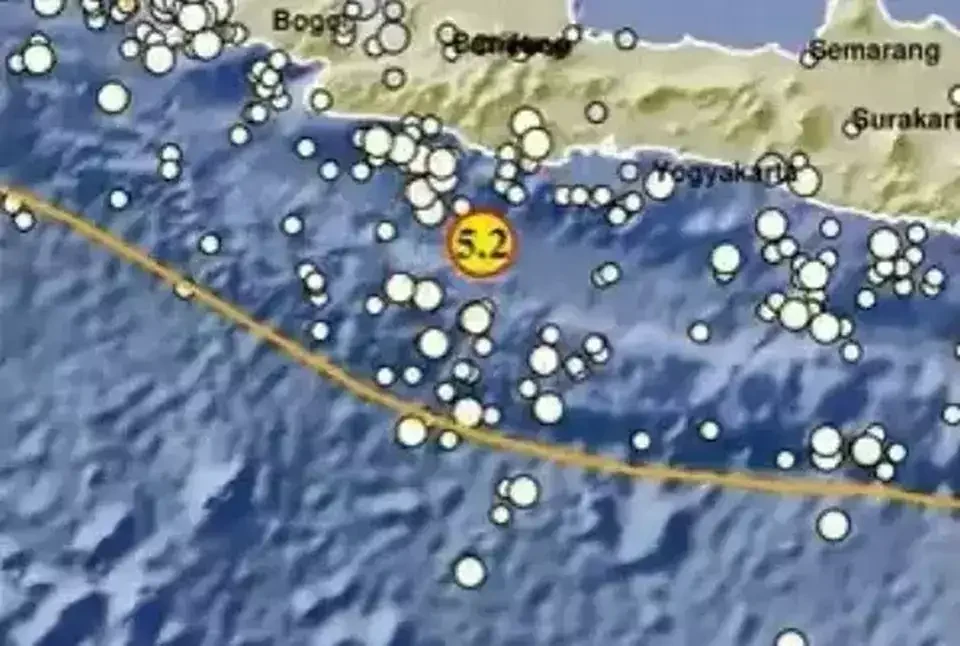 Gempa bumi magnitido 5,2 mengguncang Kabupaten Pangandaran, Jawa Barat, Rabu, 13 November 2024. Gempa tersebut tak berpotensi tsunami. (Foto: BMKG)