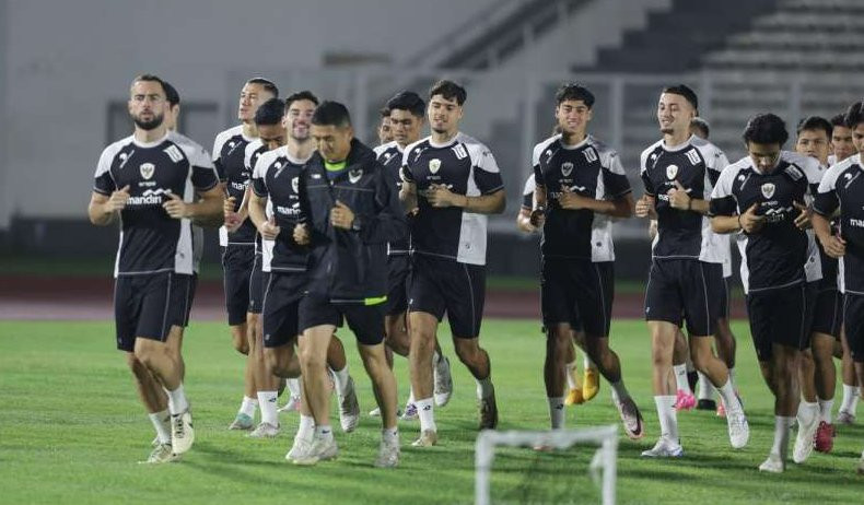 Timnas Indonesia menjalani latihan persiapan duel lawan Jepang. (Foto: PSSI)