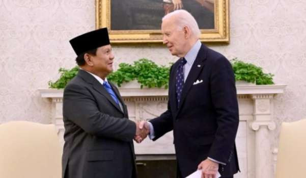 Presiden Prabowo Subianto melakukan pertemuan bilateral dengan Presiden Amerika Serikat, Joe Biden, di Gedung Putih, Washington DC, pada Selasa ( Foto: BPMI/ Setpres )