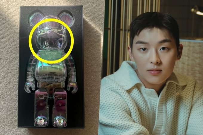 Aktor Choi Hyun Wook unggah foto Bearbrick malah pantulan tubuhnya yang viral. (Foto: Tangkapan layar)