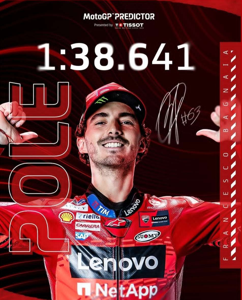 Francesco Bagnaia pole position MotoGP Barcelona, Sabtu 16 November 2024. (Foto: Insta story)