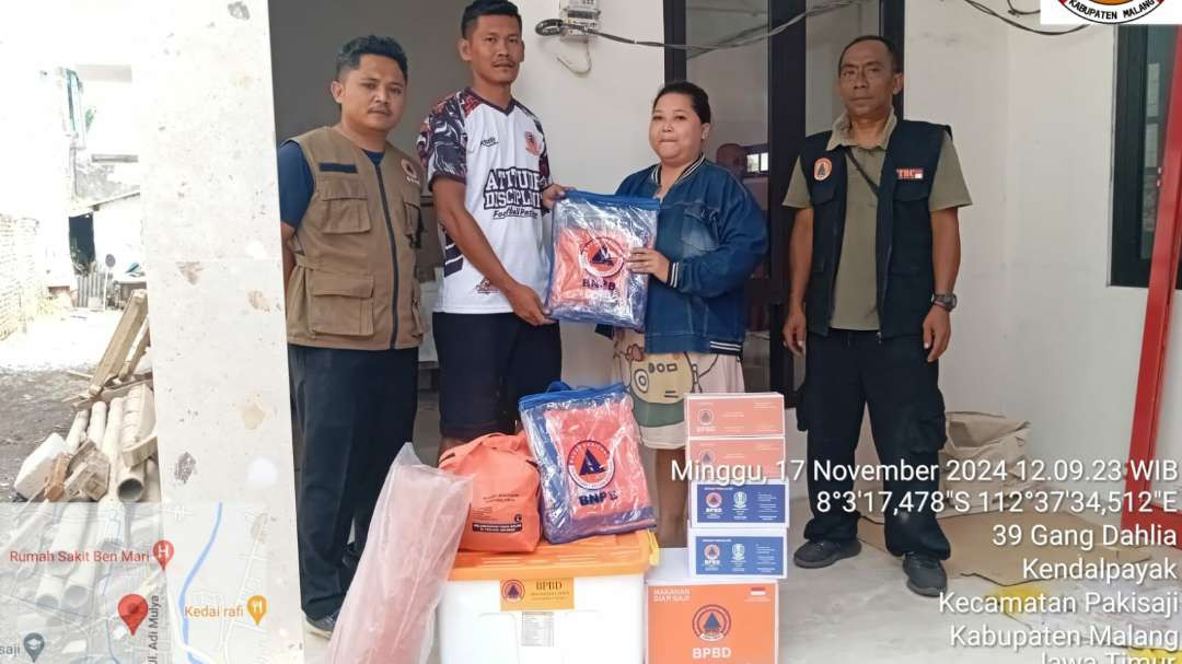 BPBD Kabupaten Malang datang bawa bantuan paket logistik (Foro: BPBD Kabupaten Malang)