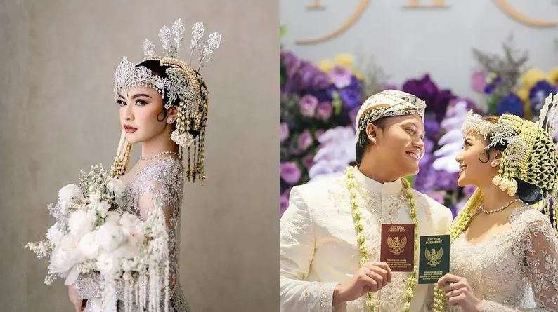 Pasangan Rizky Febian dan Mahalini saat menikah, 10 Mei 2024. Ternyata buku nikah hanya properti. (Foto: Instagram)