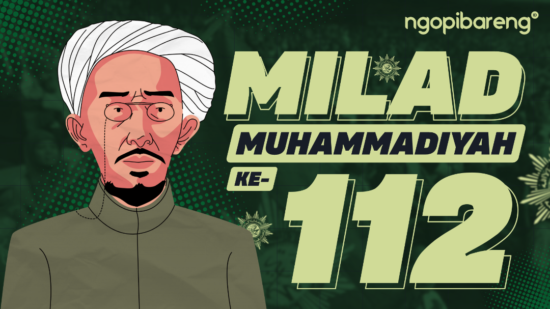 Milad Muhammadiyah ke-112. (Ilustrasi: Chandra Tri Antomo/Ngopibareng.id)