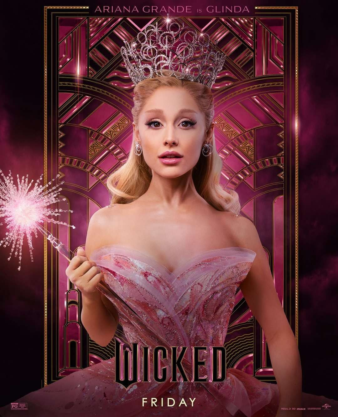 Penyanyi Ariana Grande sebagai Glinda. (Foto: Instagram @wickedmovie)