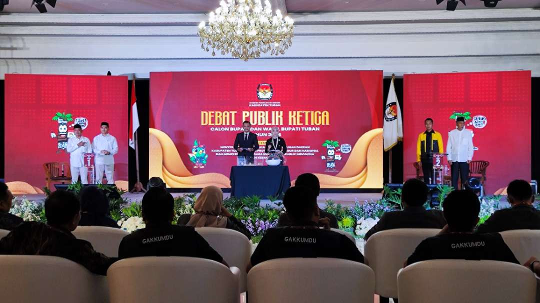 Debat ketiga Paslon Bupati dan Wakil Bupati Tuban pada Pilkada serentak 2024 (dok. KPU Tuban)