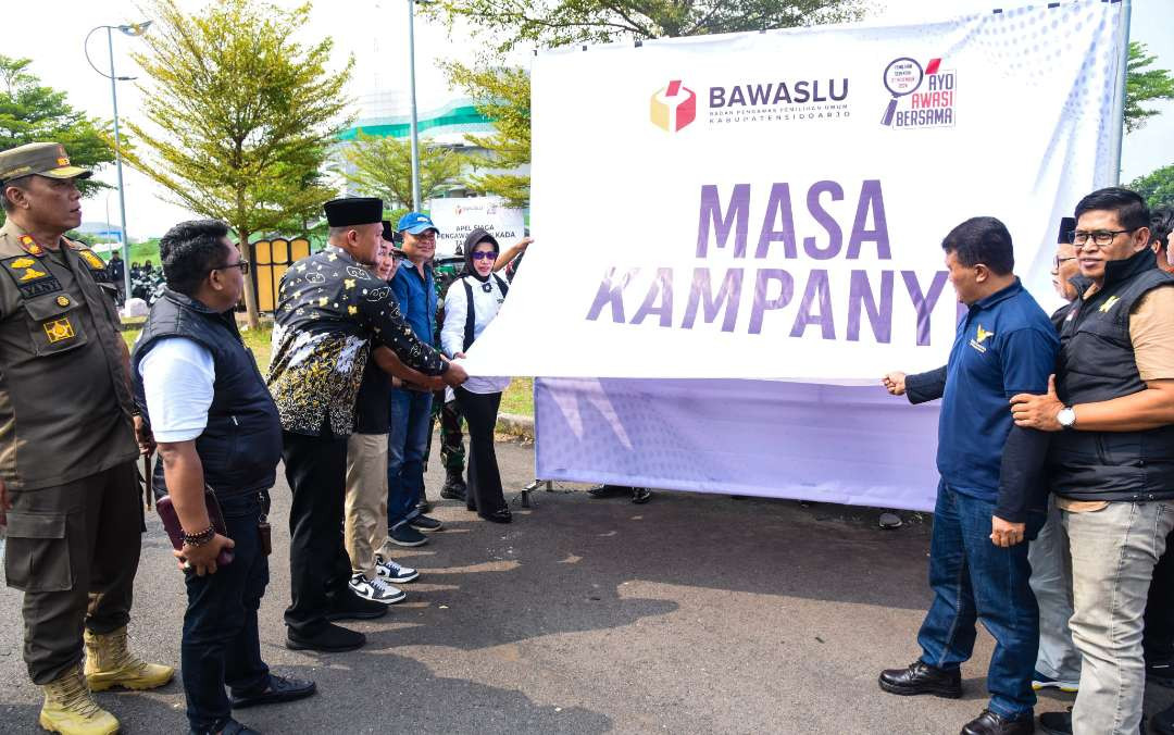 Forkopimda bersama Bawaslu Sidoarjo komitmen jaga demokrasi di masa tenang Pilkada. (Foto: Aini Arifin/Ngopibareng.id)