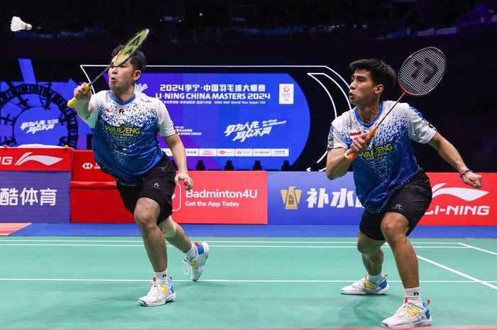 Sabar Karyaman Gutama/Moh Reza Pahlevi Isfahani meraih runner-up China Masters 2024 setelah kalah dari duet kombinasi baru Korea Selatan. (Foto: PBSI)