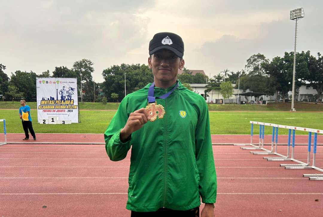 Anggota Polsek Solokuro, Bripka Teuku Tegas Abasi raih juara I atletik di Kejurnas Jakarta. (Foto: Istimewa)