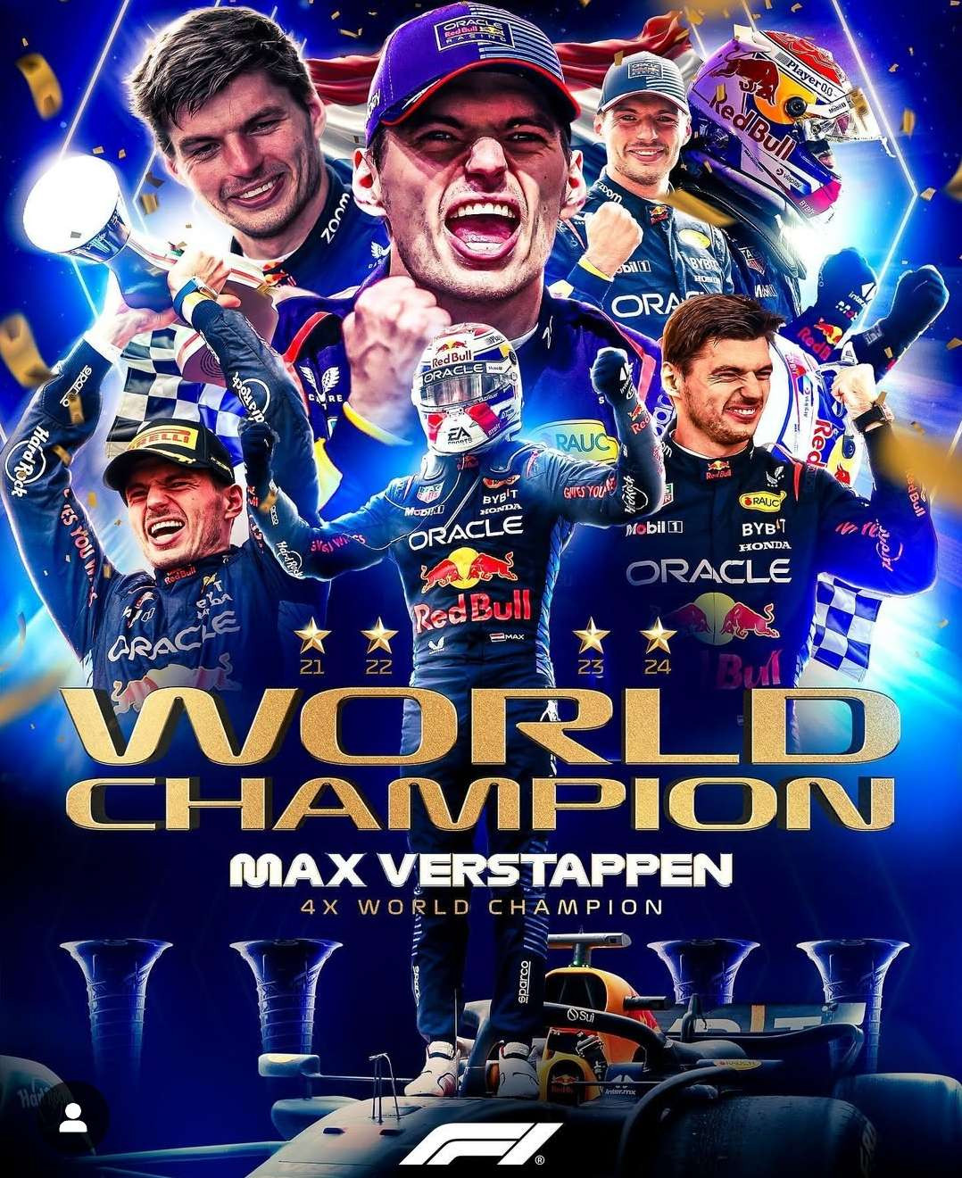 Max Verstappen juara dunia untuk keempat kalinya, meski gagal podium di F1 GP Las Vegas, Minggu 24 November 2024. (Foto: Instagram F1)