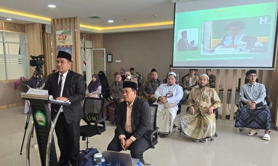 Pusat Studi Jawa Timur Pascasarjana Unisma awal Desember 2024 ini mempromosikan sdr Taufik dengan judul disertasi Implementasi Nilai Pendidikan Islam Multikultural di Pesantren Karay Gending Sumenep. (Foto: unisma for ngopibareng.id)