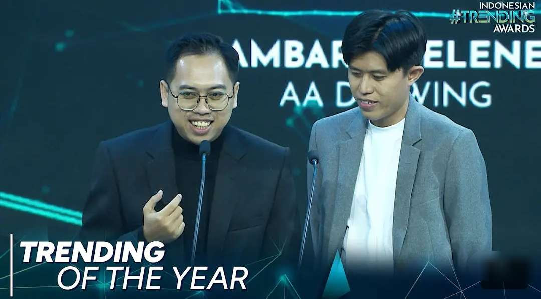 AA Drawing meraih penghargaan Indonesia Trending Awards 2024 di GTV untuk kategori Trending of The Year, Gambar Nyeleneh, Selasa 3 Desember 2024. (Foto: Instagram)