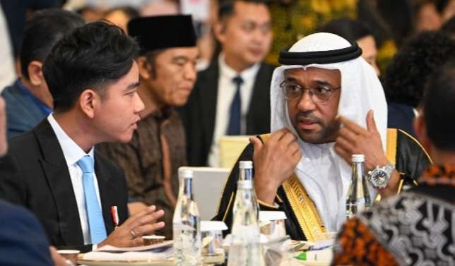 Wapres Gibran Rakabuming Raka, terlibat pembicaraan dengan Duta  Besar Uni Emirat Arab untuk Indonesia, Abdullah Salem Al Dhaheri ( foto: Setwapres)