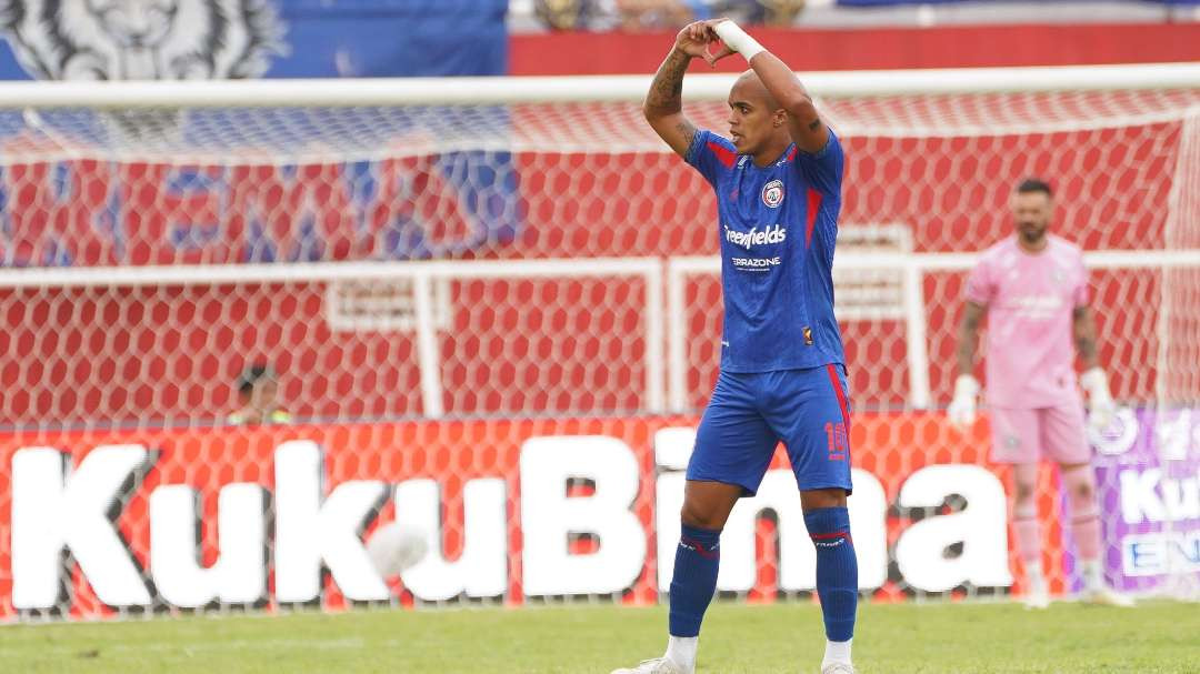 Selebrasi gol Wiliam Marcilio untuk Arema FC (Foto: Arema FC)