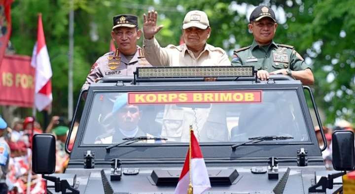 Presiden Prabowo Subianto menghadiri pembukaan Apel Kepala Satuan Wilayah (Kasatwil) Polri Tahun 2024 di Akpol Semarang. (Foto: BPMI Setpres)