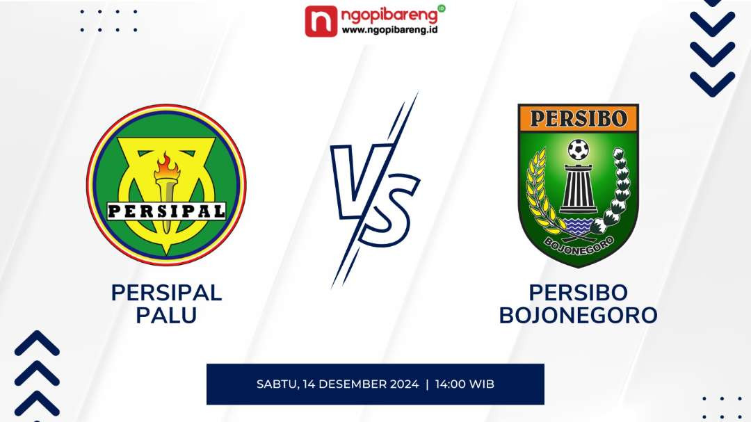 Persipal Palu untuk sementara unggul 1-0 atas Persibo babak pertama Liga 2 Pegadaian yang digelar pada Sabtu 14 Desember 2024. (Grafis: Candra/Ngopibareng.id)