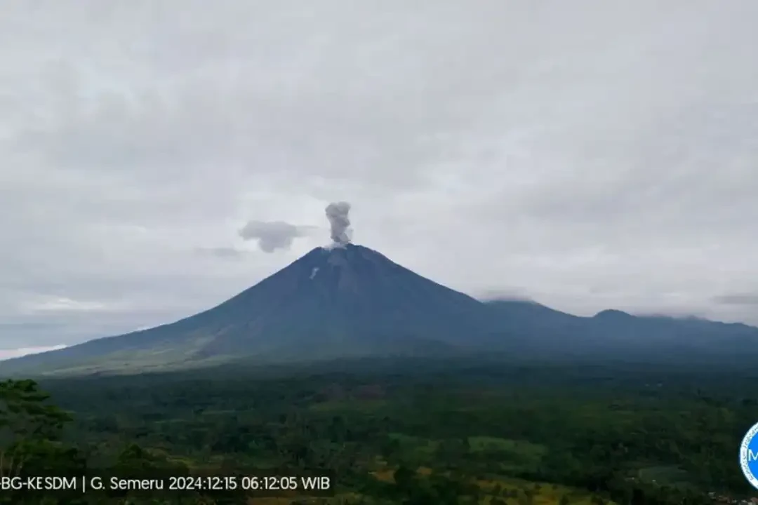 Gunung Semeru yang memiliki ketinggian 3.676 meter di atas permukaan laut (mdpl) beberapa kali erupsi disertai letusan hingga ketinggian 1 kilometer. (Foto: PVMBG)