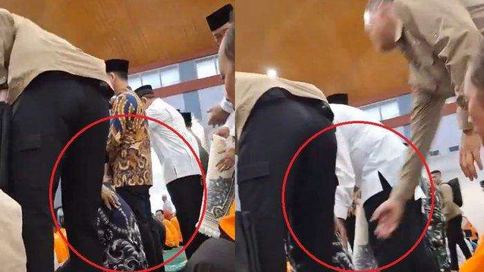 Video viral beredar di media sosial yang menarasikan anggota Paspampres mengusir jemaah salat Jumat agar Wapres Gibran bisa salat di saf depan. (Foto: Tangkapan Video Youtube)