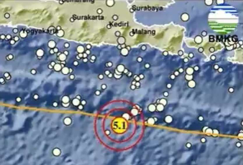 Gempa M 5,1 guncang Kabupaten Malang, Jawa Timur, Senin 23 Desember 2024 pukul 02.04 WIB. (Foto: X BMKG)