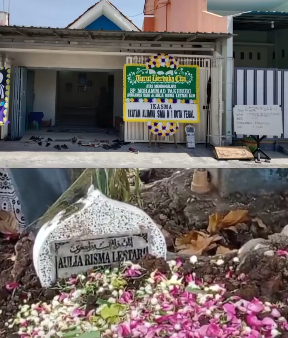 Makam dr. Aulia Risma yang meninggal dunia di kosnya di Semarang pada 12 Agustus 2024. (Foto: tangkapan layar X)