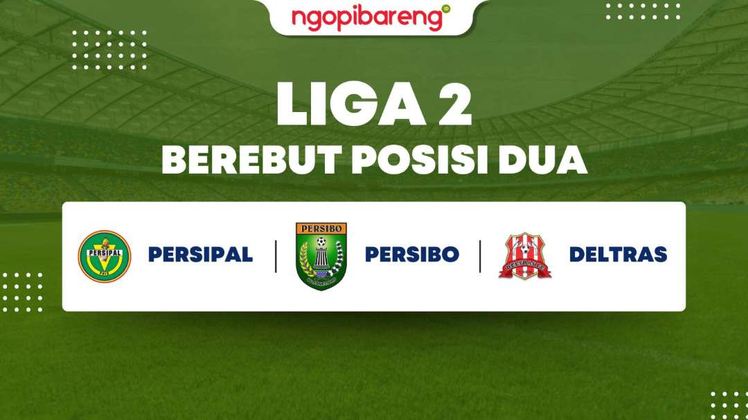 Perebutan di runner up menjadi laga ketat tiga tim. Yaitu Persipal, Persibo dan Deltras guna melangkah di babak 8 besar di Liga 2 Pegadaian 2024-2025. (Grafis: Candra/Ngopibareng.id)