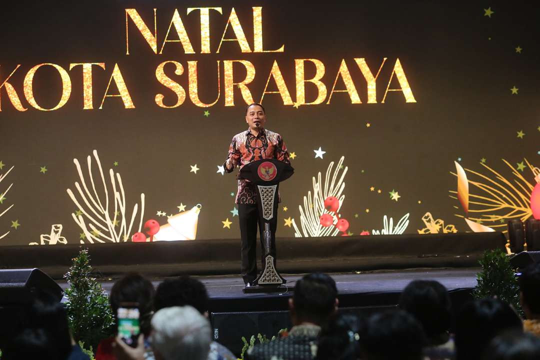 Walikota Surabaya Eri Cahyadi saat acara Perayaan Natal Kota Surabaya tahun 2023 silam. (Foto: Humas Pemkot Surabaya)