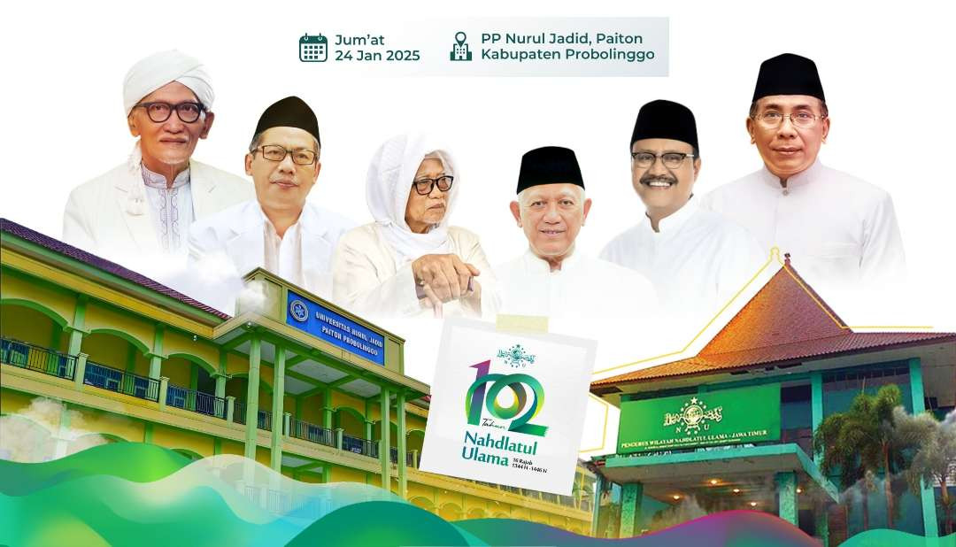 Pengurus Wilayah Nahdlatul Ulama (PWNU) Jawa Timur menggelar Peringatan Hari Lahir (Harlah) ke-102 Nahdlatul Ulama di Pondok Pesantren Nurul Jadid, Paiton, Probolinggo, pada Jumat, 24 Januari 2025.