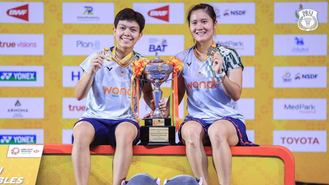 Pasangan baru ganda putri Lanny Tria Mayasari/ Siti Fadia Silva Ramadhanti menjuarai turnamen bulu tangkis Thailand Masters. (Foto: X @INABadminton)