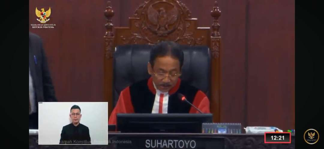 Sidang putusan MK Perselisihan Hasil Pemilihan Umum (PHPU) Bupati dan Wakil Bupati Magetan. (Foto: YouTube Mahkamah Konstitusi RI)