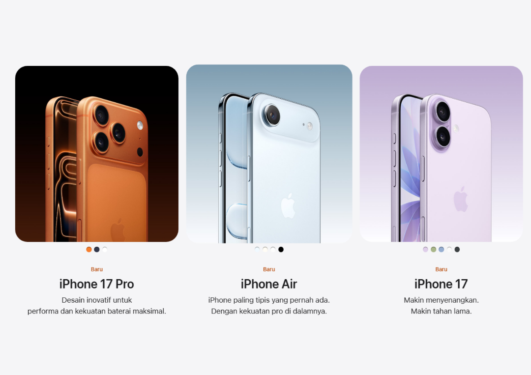 Produk Apple, Iphone 17 Series terbaru (Foto: Apple.comNgopibareng.id)