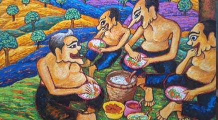 Pameran Jiwa Jawa di Galeri Merah Putih. Karya Djagad Ngadianto. (Ngopibareng.Id/Anto)