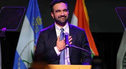 Wali Kota New York terpilih Zohran Mamdani menyampaikan pidato kenenangannya beberapa jam setelah dinyatakan terpilih, Rabu pagi. (Ngopibareng.Id/Yortube)
