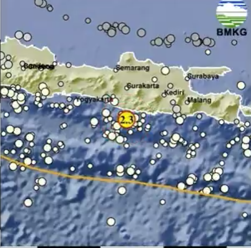 Gempa bumi di Pacitan, pada Selasa 25 November 2025. (Sumber: dok. bmkg)