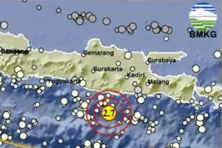Pacitan, Jawa Timur, diguncang dua kali gempa bumi pada Kamis, 1 Januari 2026. Selain Pacitan, getaran gempa juga tercatat terjadi di wilayah Gunungkidul, Daerah Istimewa Yogyakarta (DIY), serta Cilacap, Jawa Tengah.(Sumber: bmkg)